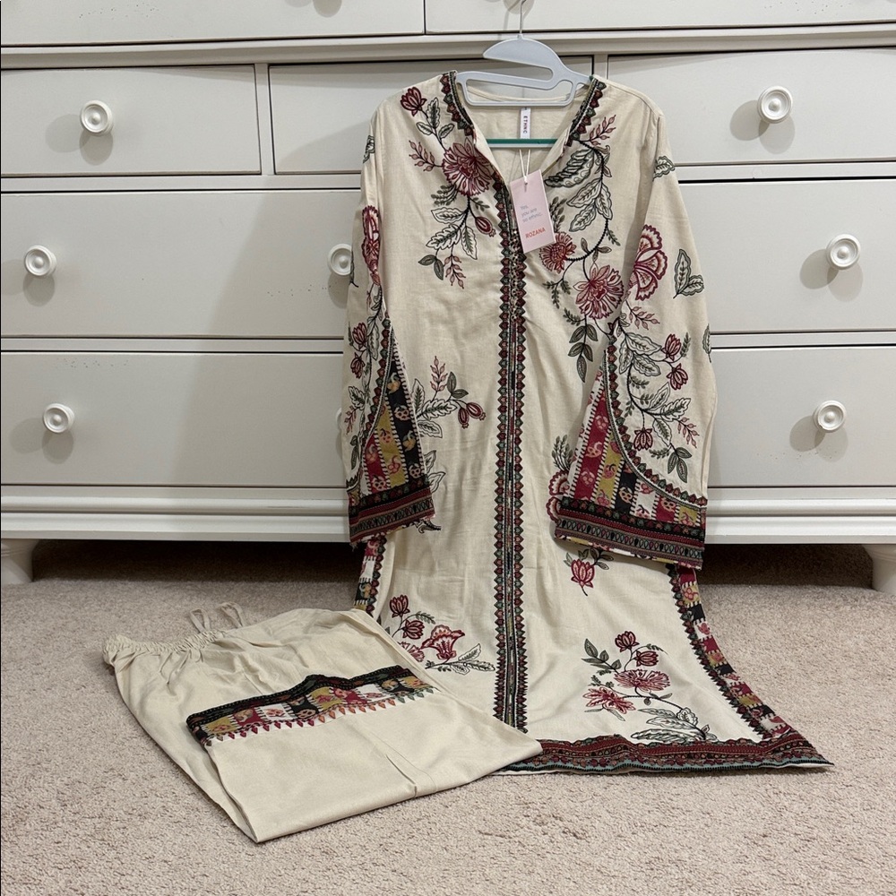 Ethnic fully embroidered 2 pcs outfit